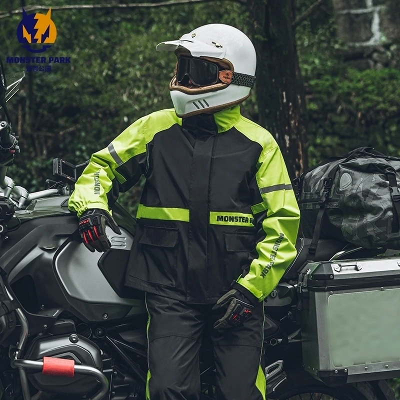 Unisex Motorcycle Raincoat Rain Pants Suit  Rainstorm Prevention Motocross Riding Jacket Riding Motorcycle Accessories Raincoat