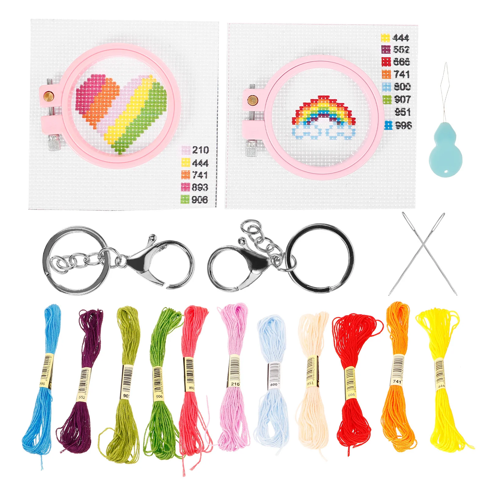 

2 set Embroidery Kit For Beginners Diy Cross Stitch Craft Set Lightweight Portable Needlework Supplies Home Art Decor