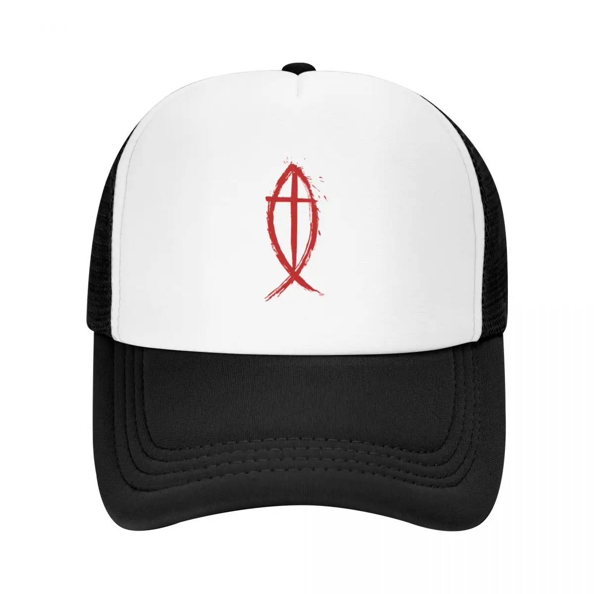 The Cross And Fish - Red Edition Baseball Cap Kids Hat Sports Cap tea Hat Thermal Visor Designer Man Women's