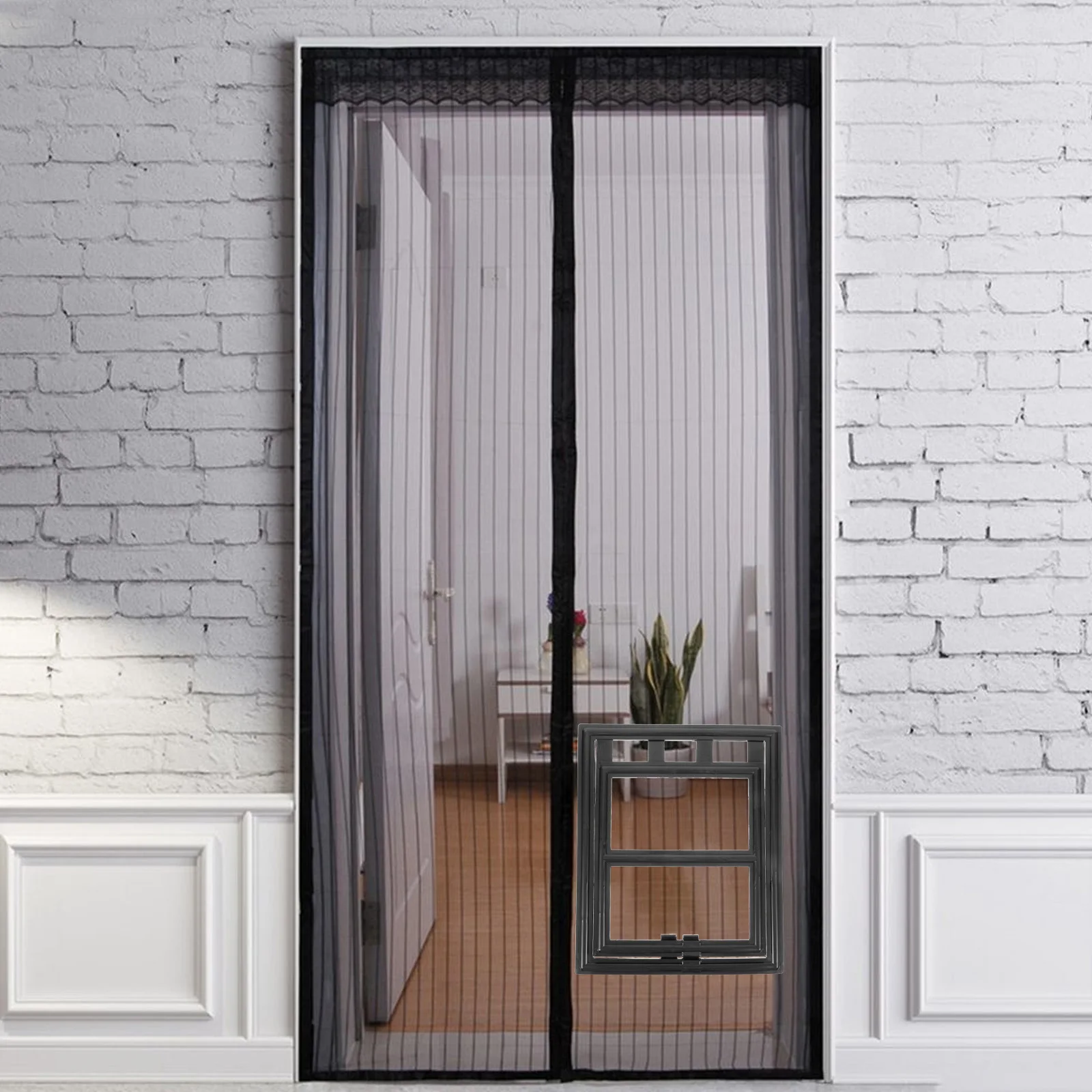 

Pet Screen Door for Small Dog and Cat Heavy Duty Flap Replacement Easy Install Weather Resistant Sliding Door Use