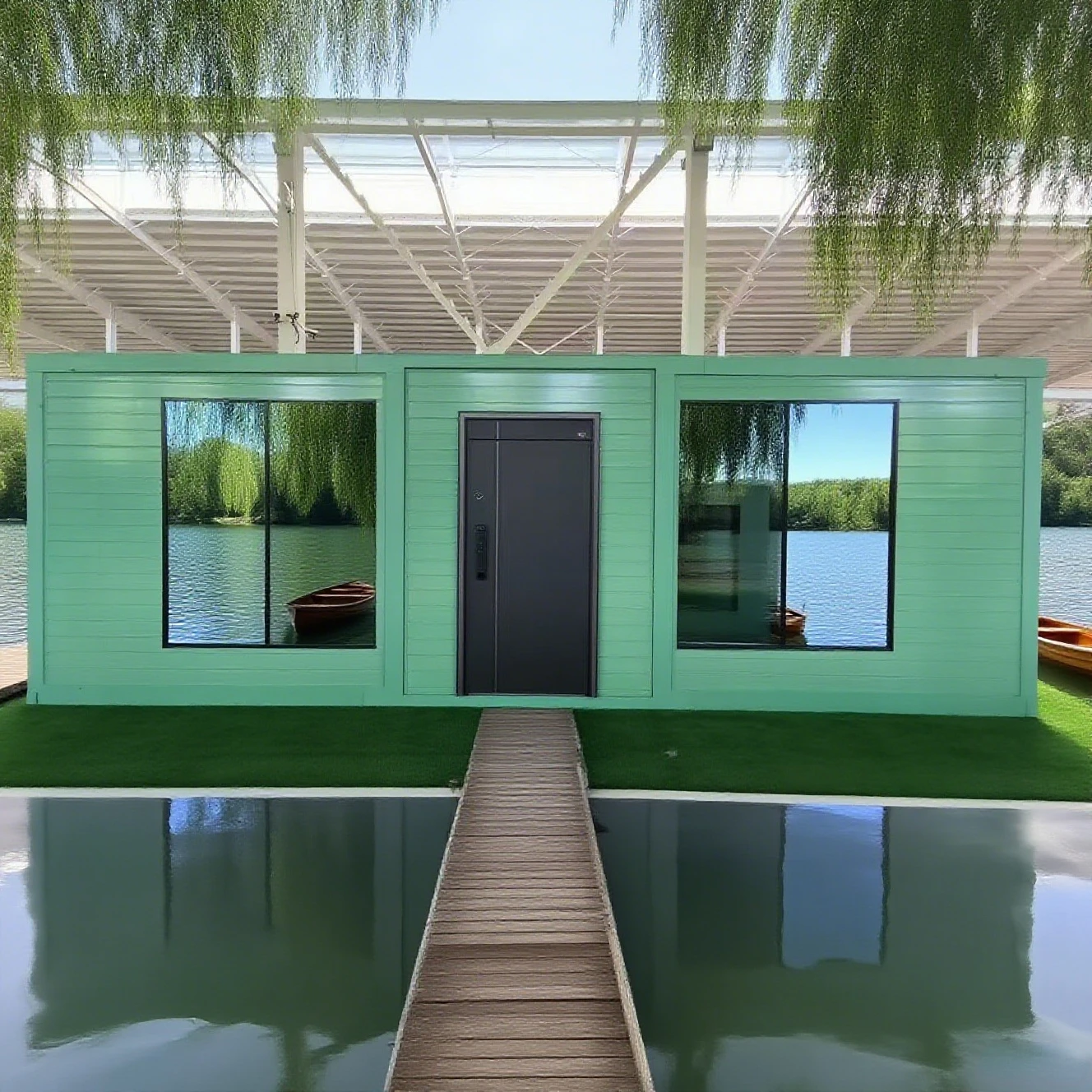 Affordable Can Accommodate 20ft & 40ft Prefabricated 30 square Meter Double Wing Expansion House