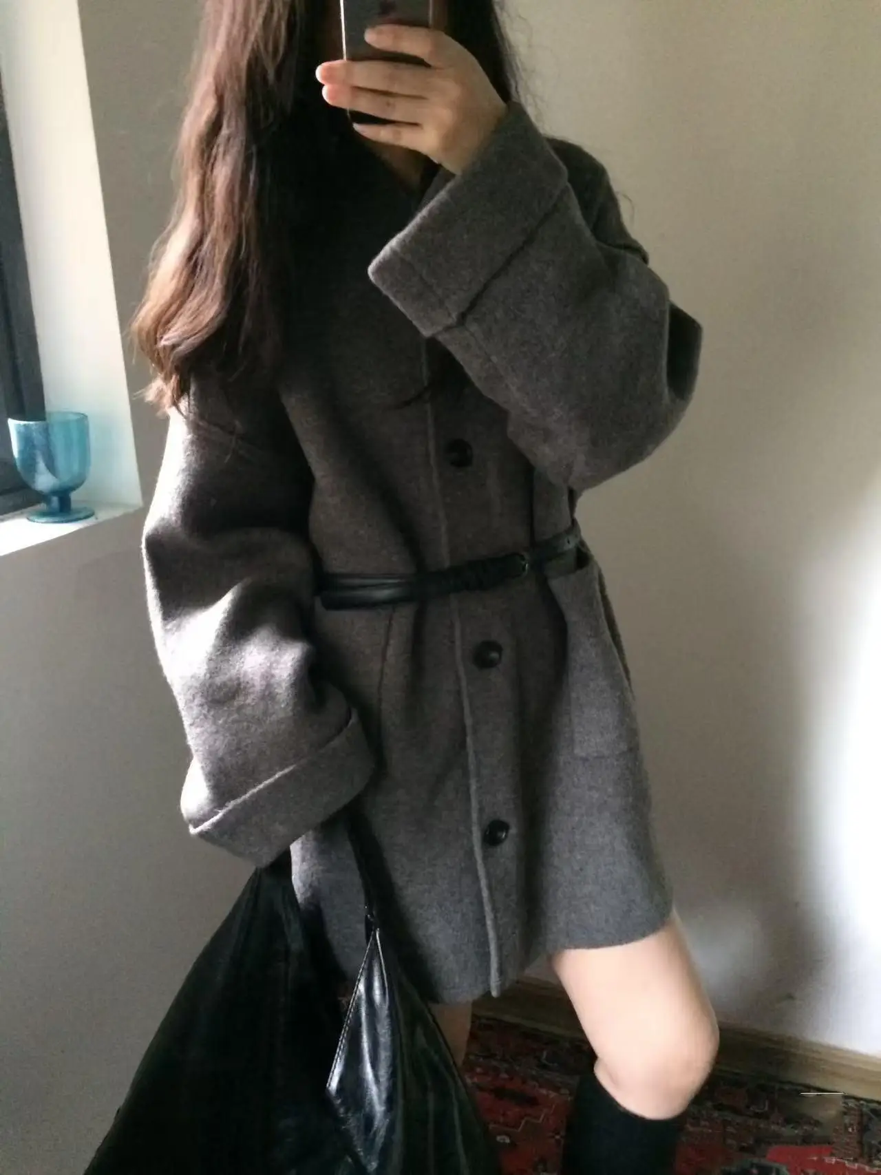 Autumn Winter New Arrival Women's Loose Fit V-Ne Long Sve Knitted Open Cardigan Coat with Patch ket Design 8-24 Year...