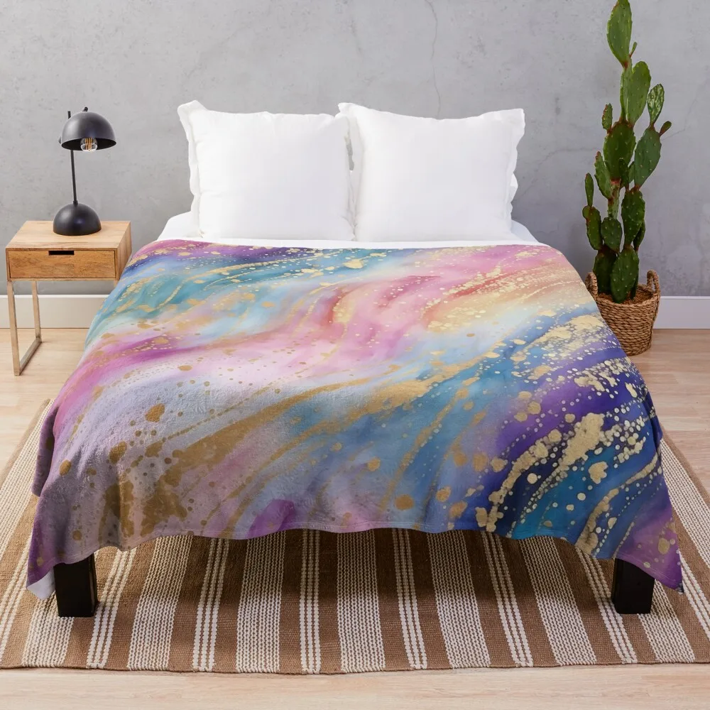 

Glittering Watercolor Brushstroke Pattern #1 Throw Blanket Summer Beddings Extra Large Throw blankets ands Blankets