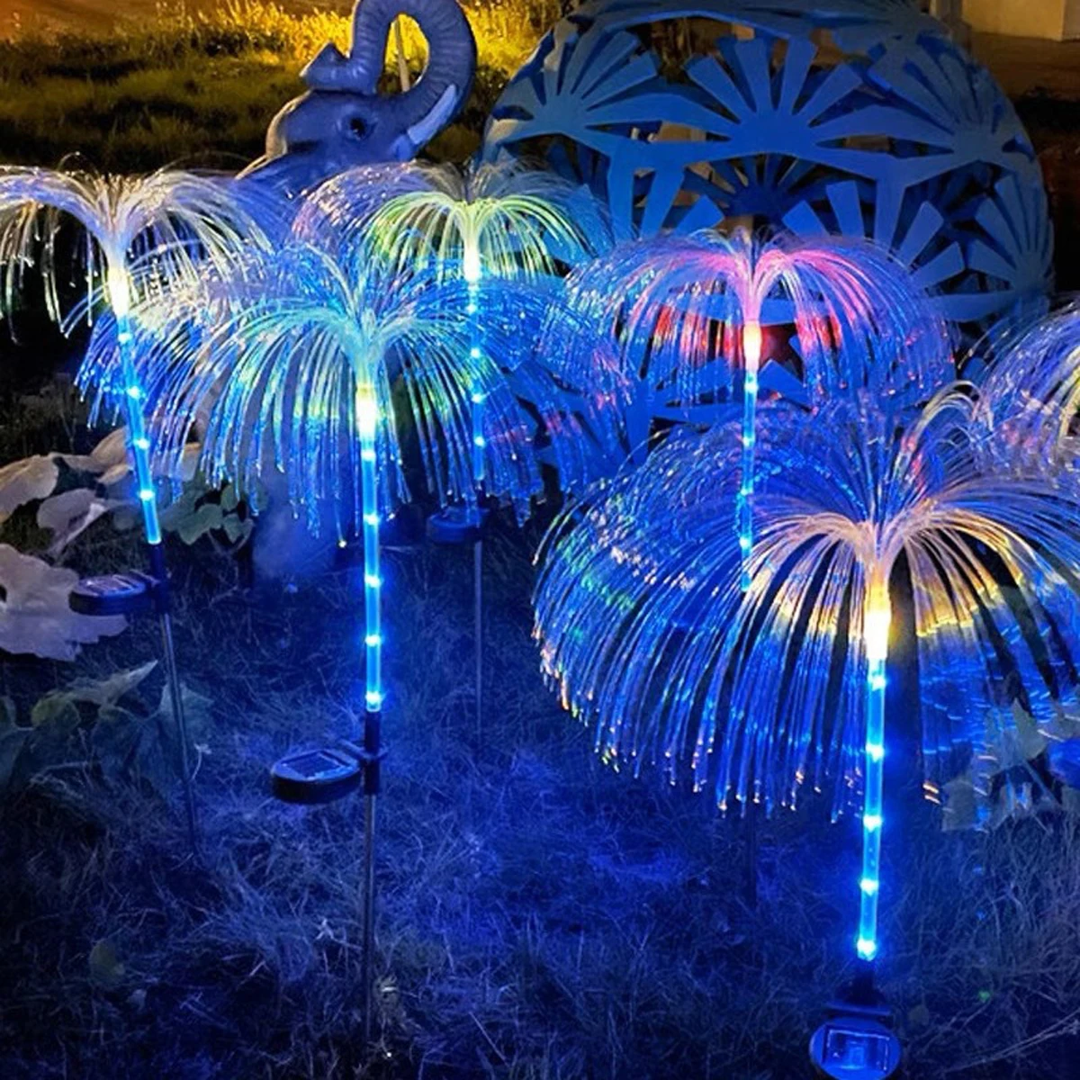 Luz Solar mágica de medusas, luces decorativas para camino de jardín, medusas de fibra óptica, iluminación para césped, Patio exterior, Villa, lámpara de Patio