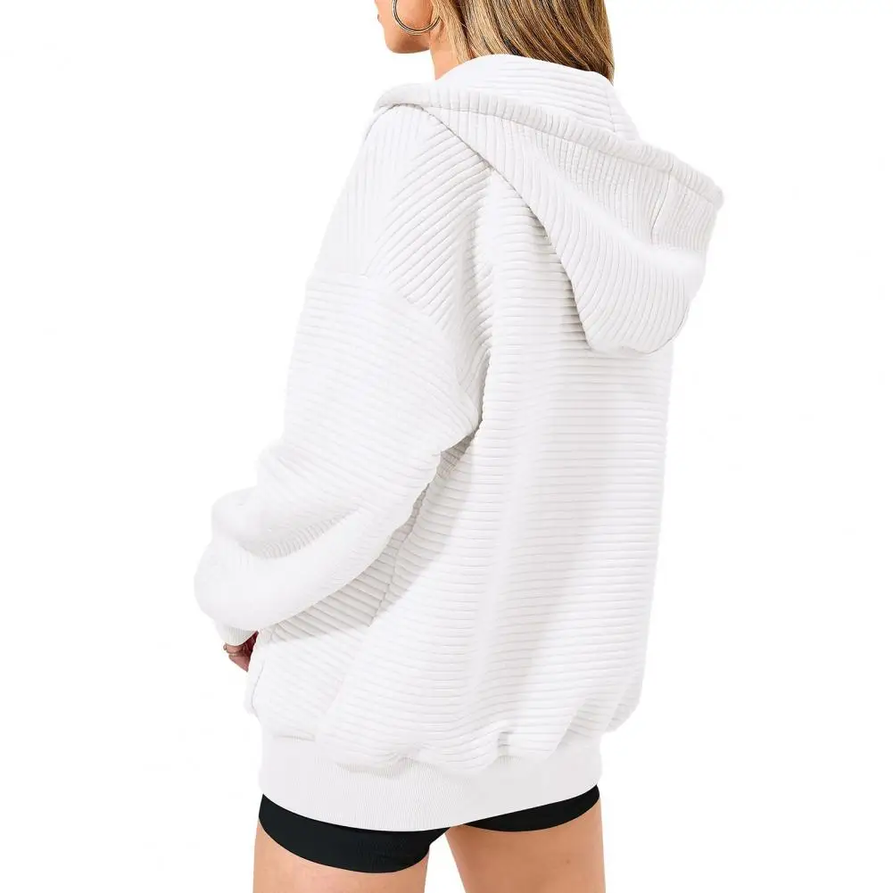 เสื้อฮู้ดผู้หญิง เสื้อผ้าสตรีทแวร์ 2025 ฤดูใบไม้ร่วง ฤดูหนาว ฤดูใบไม้ผลิ แฟชั่นใหม่ อเนกประสงค์ สไตล์ลำลอง สีพื้น แขนยาว เสื้อคลุมสำหรับผู้หญิง