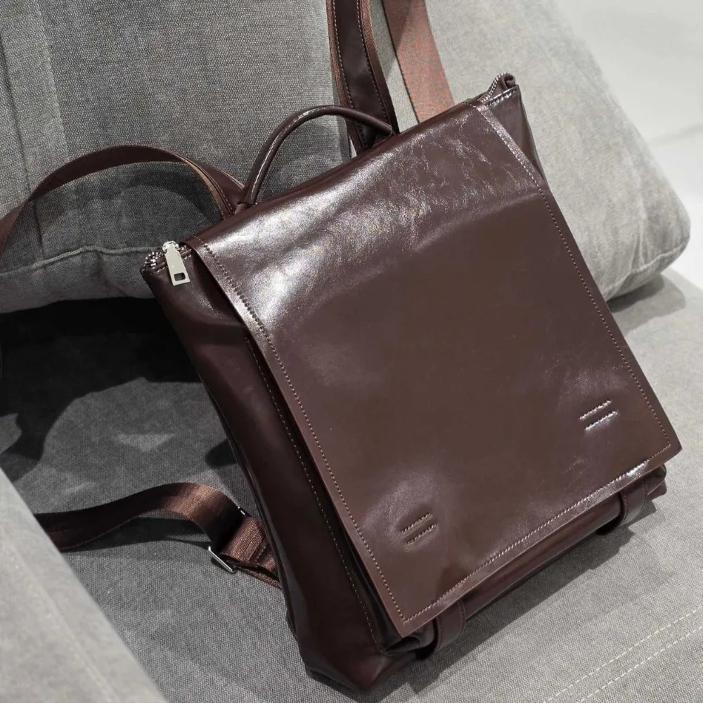 

Retro Backpack 2025 New Cowhide Large-capacity Commuter Travel Bag British College Style Computer Bag School Bag