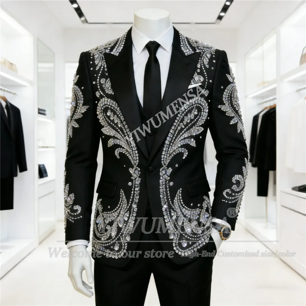 

Мужские смокинги и пиджаки для торжественных мероприятий с отделкой из роскошных камней, на заказ, 2026