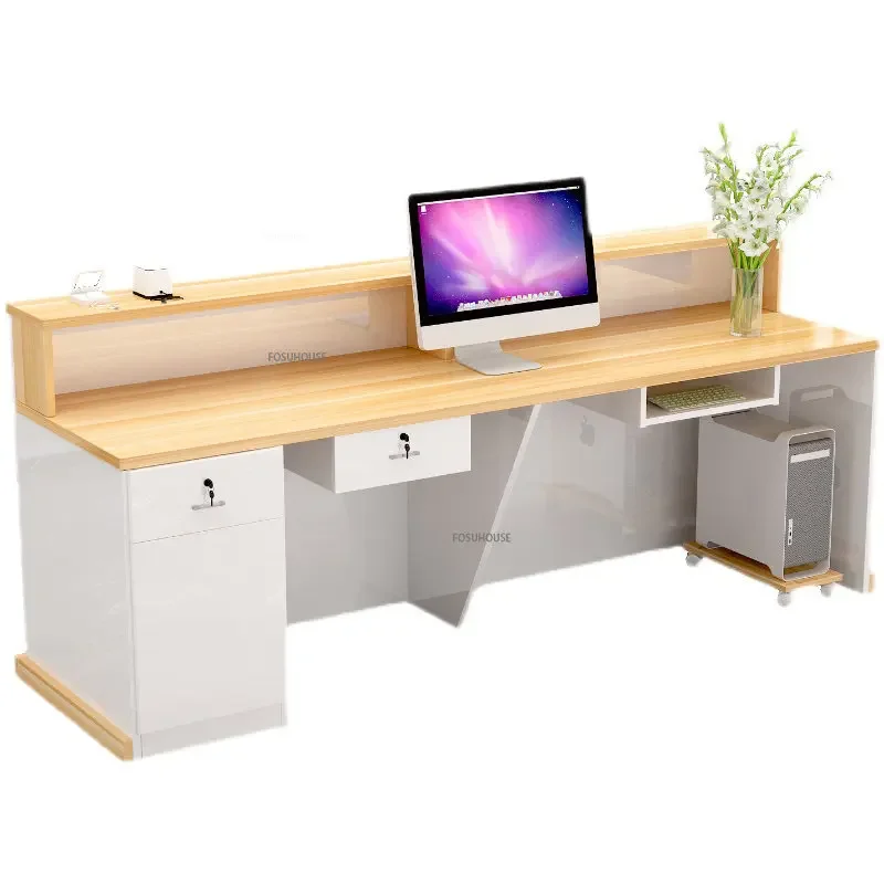 Modern Company Front Desk Reception Desk Clothing Store Welcome Desk Office Furniture Luxury Counter Table Reception Counter B