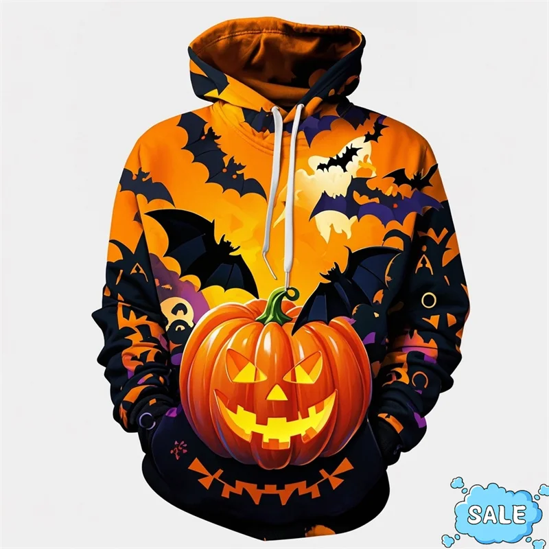 

Harajuku 3D Printed Halloween Day Hoodies Men All Saints' Day Pumpkins Graphic Hooded Sweatshirts Fashion Funny Pullovers Hoodie