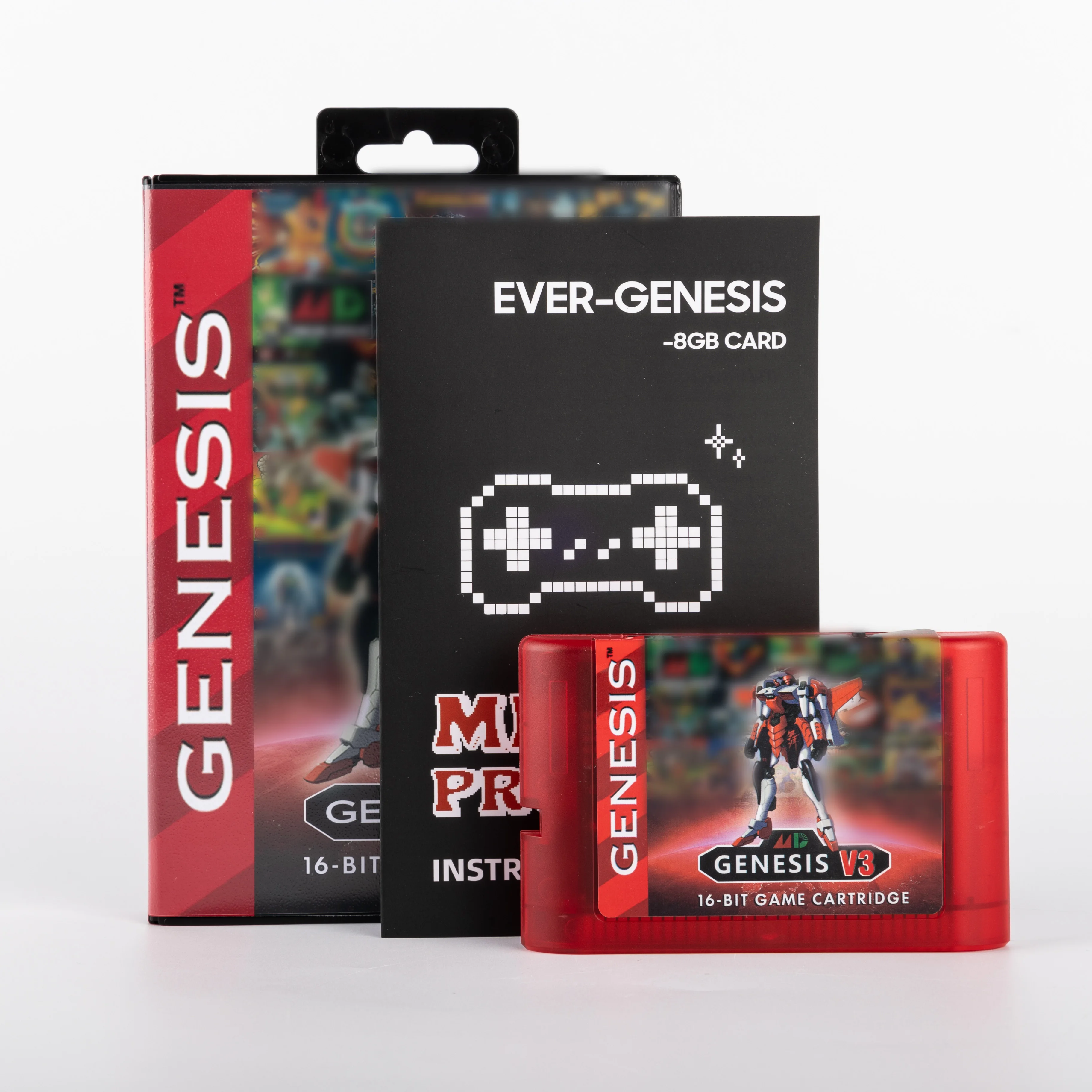 3000 in 1 Mega Drive V3 Pro Game Cartridge With Manual For SEGA Genesis/MegaDrive US/JP/EU 16bit Consoles