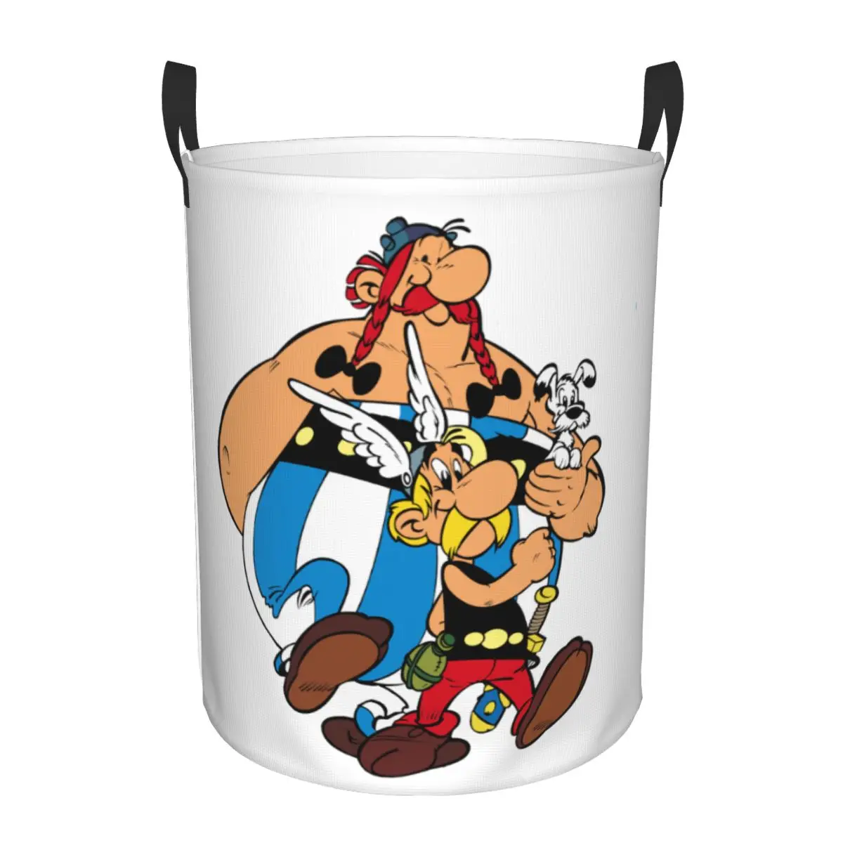 Custom Asterix And Obelix Laundry Basket  Adventure Manga Getafix Dogmatix Baby Hamper for Nursery Toys Organizer Storage Bins