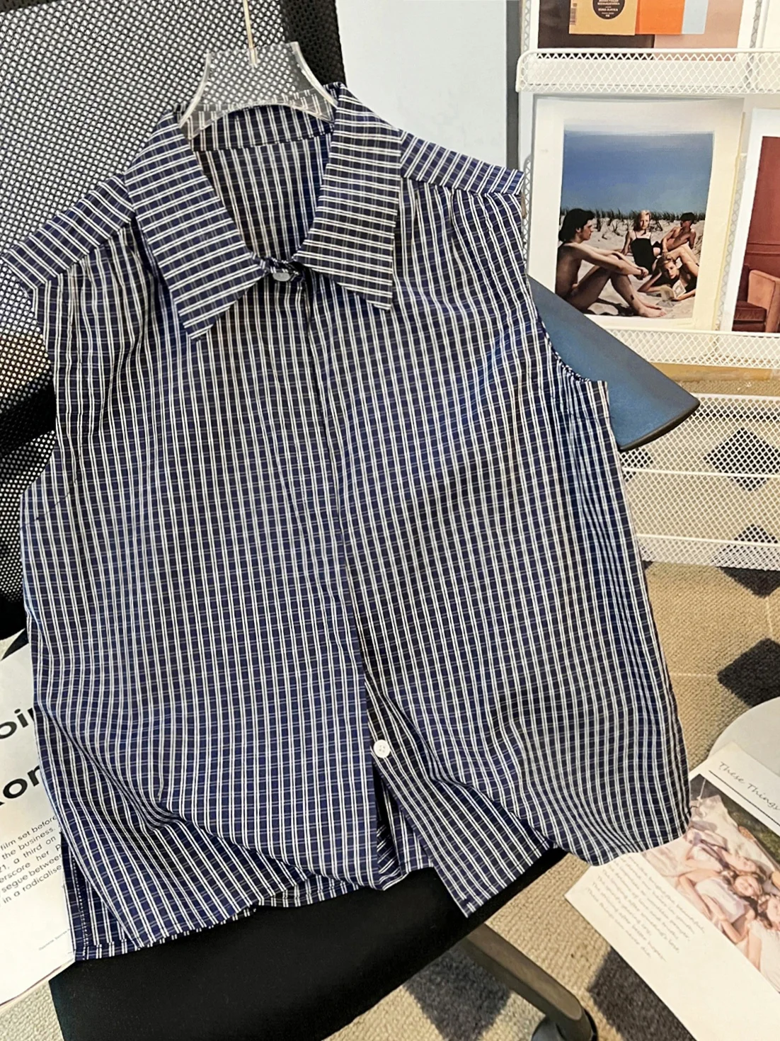 

Women's Collar Svel irt Vest Faionable Layering Base Layer Top Korean Sle Loose Fit Polyester Spring Season