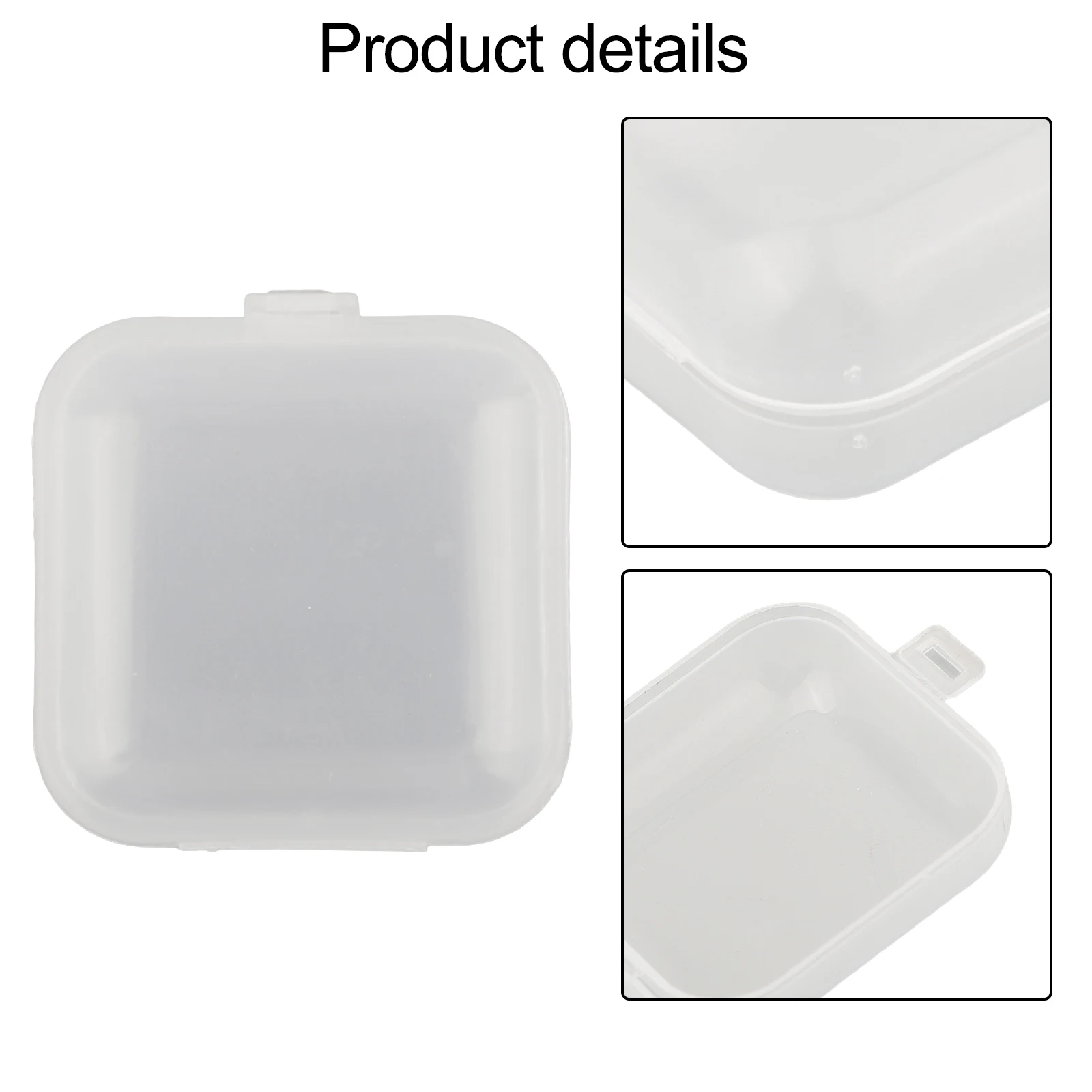 Mini Plastic Storage Box Square Transparent Flip Portable Pill Container Jewelry Holder Earrings Small Packaging Display Case