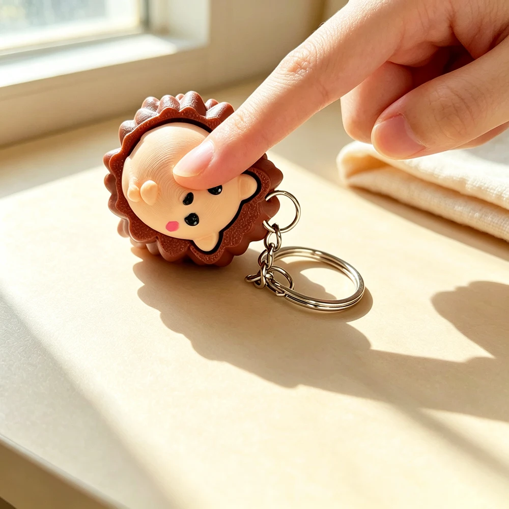 Clickable Hedgehog 3d Printing Decompression Button Backpack Hanging Car Accessories Multifunctional Unique Keychain