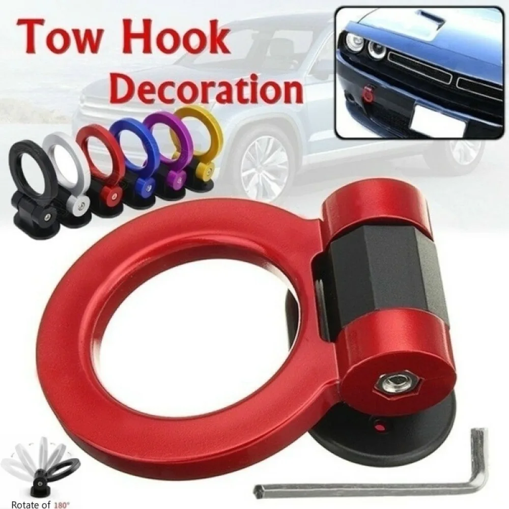 ABS Car Styling Trailer Hooks Sticker Decoration Car Auto Rear Front Trailer Simulation Racing Ring Vehicle Towing Hook