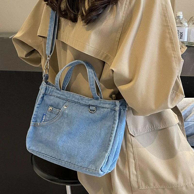 

Mini Denim Crossbody Bag For Women 2024 New Vintage Simple Blue Handbags Summer Female Versatile Commuting Single Shoulder Bags