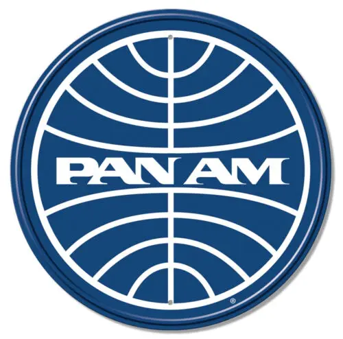 PAN AM ROUND ALUMINUM SIGN