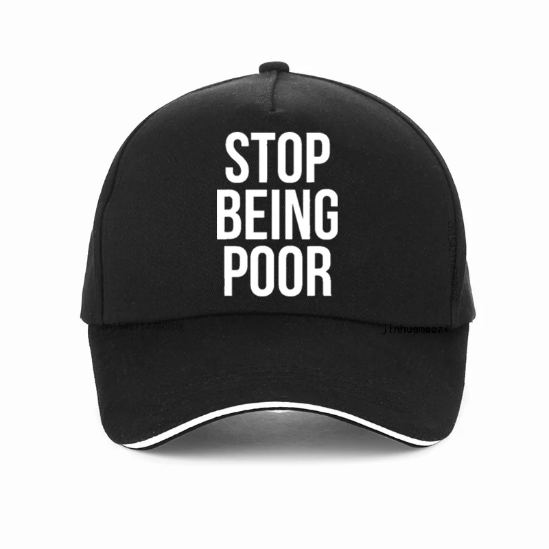 

Novelty Awesome Stop Being Poor Christmas funny Dad hat print Graphic Cotton Streetwear pop men Adjustable Baseball Cap gorras