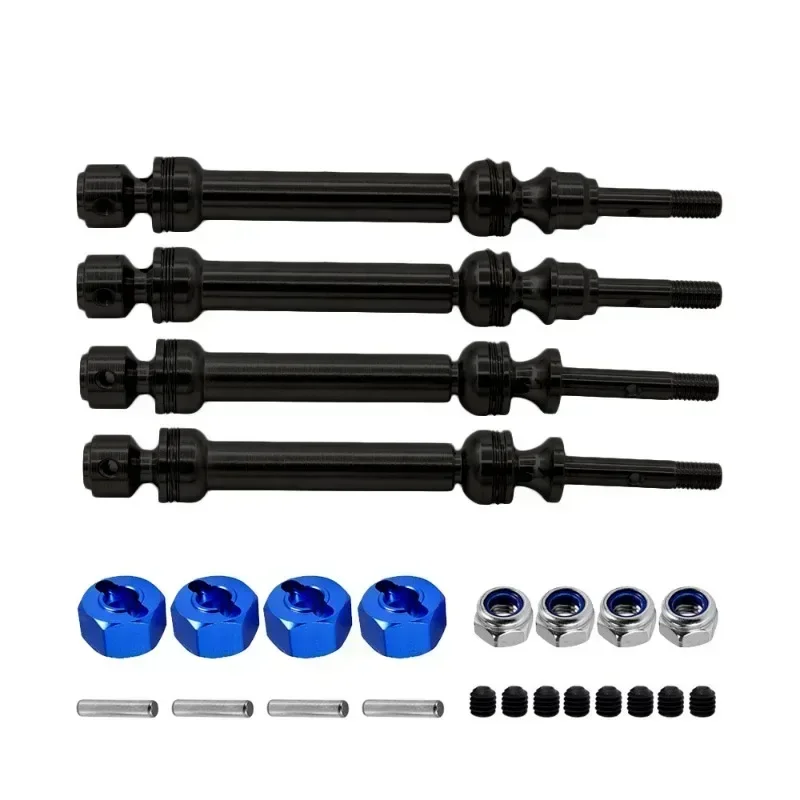 Stainless Steel Front Axle Shaft and Rear Drive Shaft For 1/10 Trxs Slash 2WD 4X4 Rustler RC Car Upgrade Parts