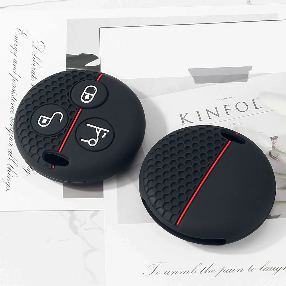 KEYYOU For Benz Smart Roadster Fortwo Cross blade 6 City Coupe Cabrio K Forfour Silicone Car Key Case Protection Cover 3 Button