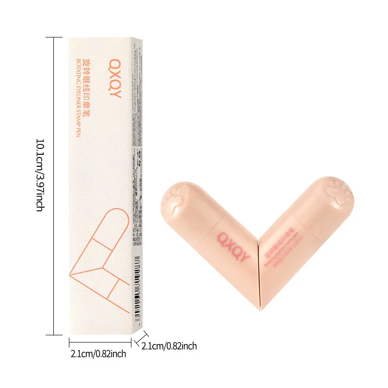 QXQY Easy Stamp Wing Eyeliner Pen — двусторонняя (штамп + карандаш), водонепроницаемая, быстросохнущая, для ношения в течение всего дня, с защитой от износа, мус