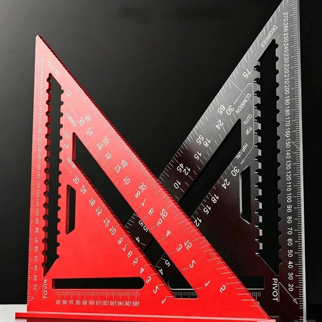 Triangle Ruler 7Inch Measurement Tool Aluminium Alloy Carpenter Set Square Angle Woodworking Tools Try Square Triangular Metric