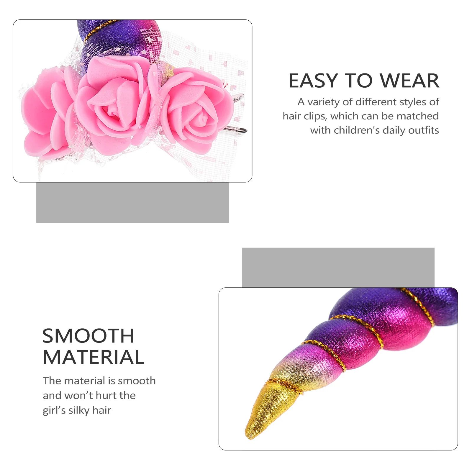 

2pcs Kids Unicorn Hairpin Cartoon Hair Clips for Girls Halloween Party Hairstyle DIY Decor Unique Gift Premium Material