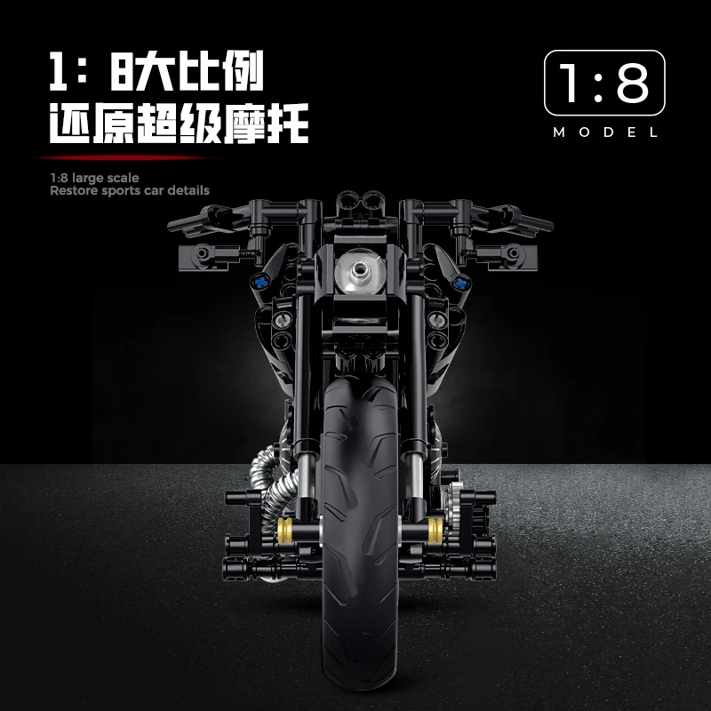 Technical Famous Motorcycle 1:8 Moto Model Building Blocks Moc City Speed Motorbike Sets Assembly Toys For Boys Friends Gifts