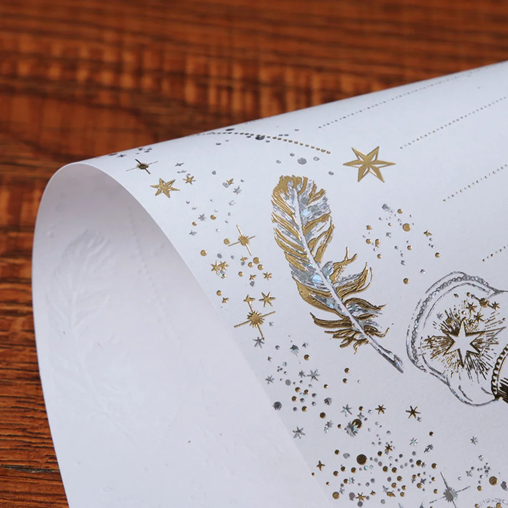 1Set Invitation Letter Paper Set Hot Stamping Pattern Paper Holiday Christmas Wedding Stationery Envelope Set