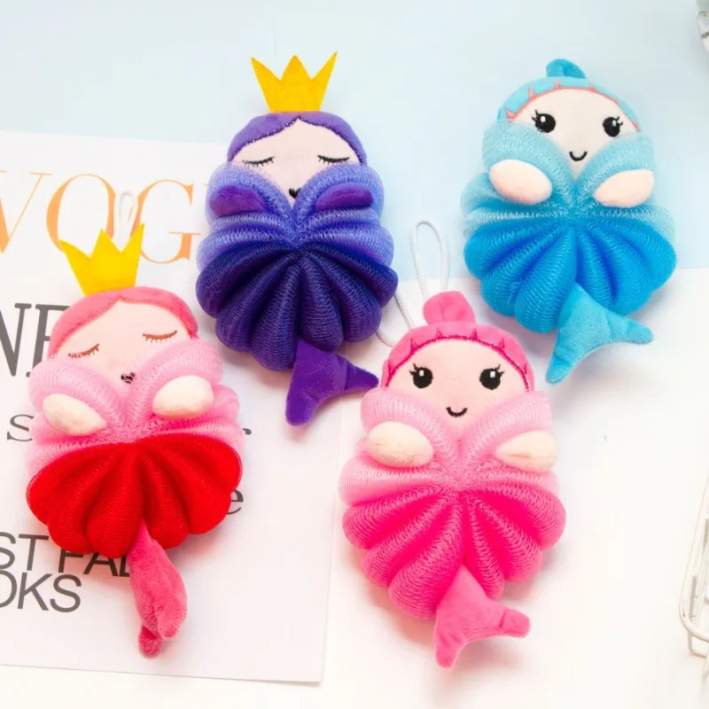 1PC Baby Bath Ball Cartoon Bath Sponge Mermaid Unicorn Sponge Shower Rub Bath Shower Wash Cleaning Tools Shower Sponge