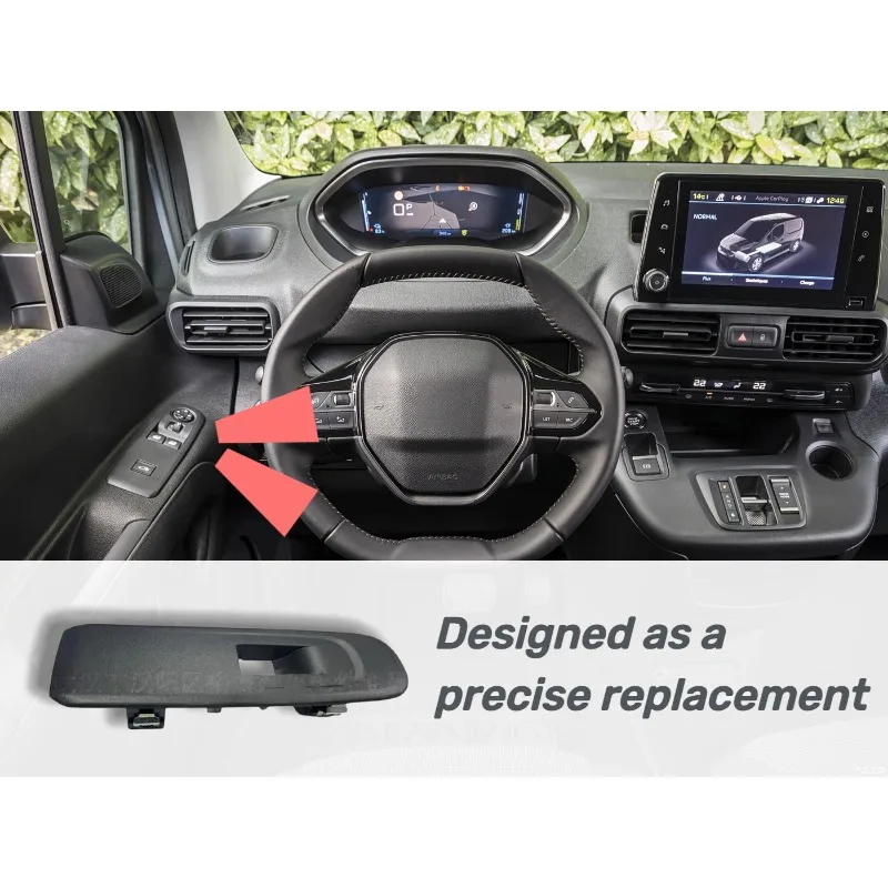 Panel de interruptores del elevalunas para Peugeot/Citroën/Opel - Compatible con los modelos Partner/K9/Tepee/Berlingo Mk4 |   Soporte OEM # 98167918ZD