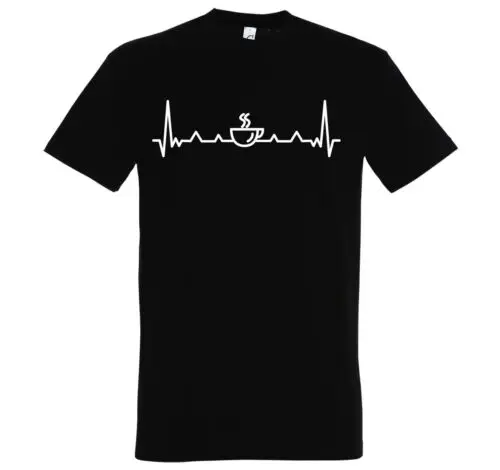 Youth Designz Heartbeat Kaffee Herren T-Shirt mit Print Lustig Trinken Cafe Fun