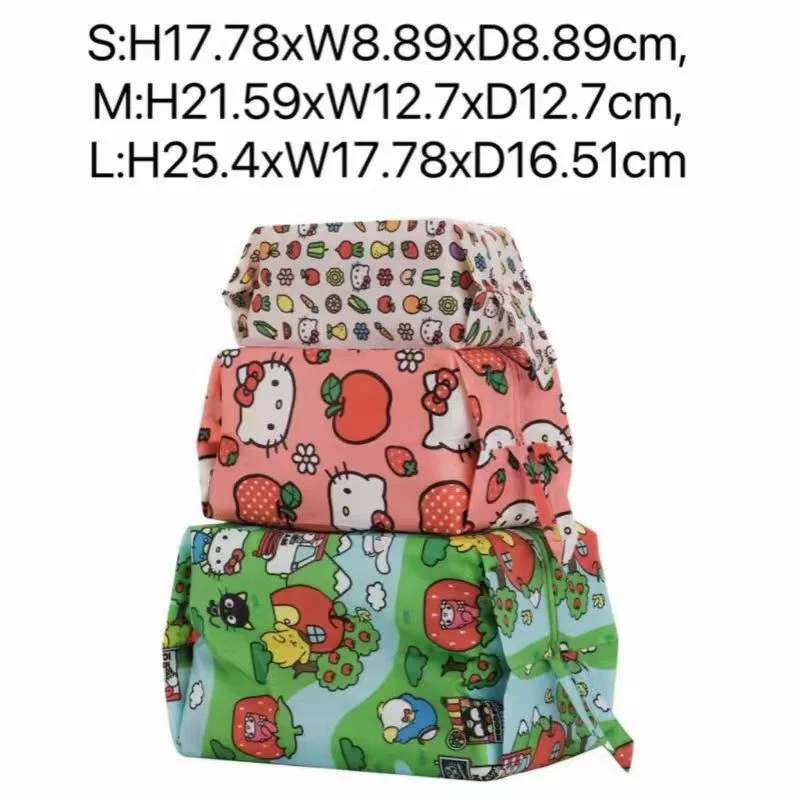 Hello Kitty Cartoon Reise-Aufbewahrungstasche Dreiteiliges Set Reise- und Haushaltsgepäck-Organizer Tragbare Sortierbox für Kleidung, Unterwäsche und Socken B – Detail 1