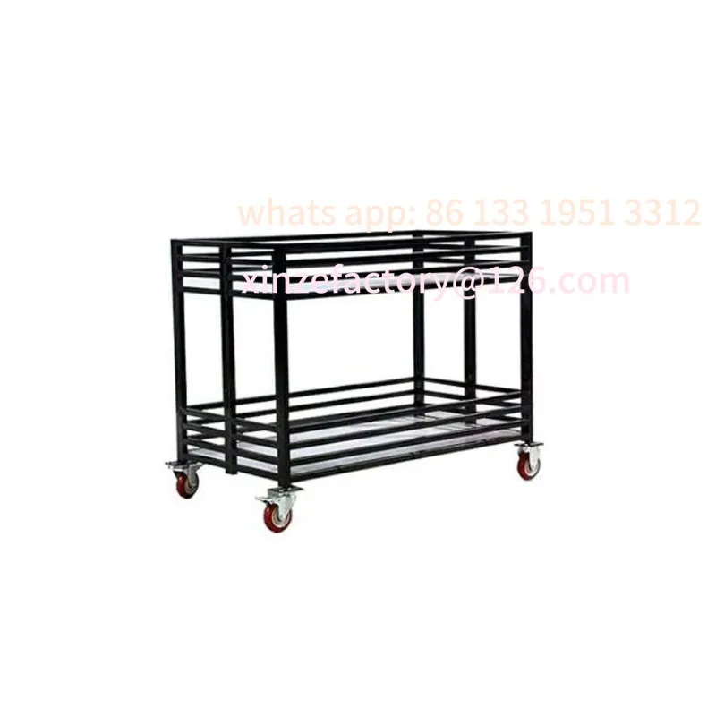 

Height can be adjusted up and down with caster brakes display rack car supermarket outdoor
