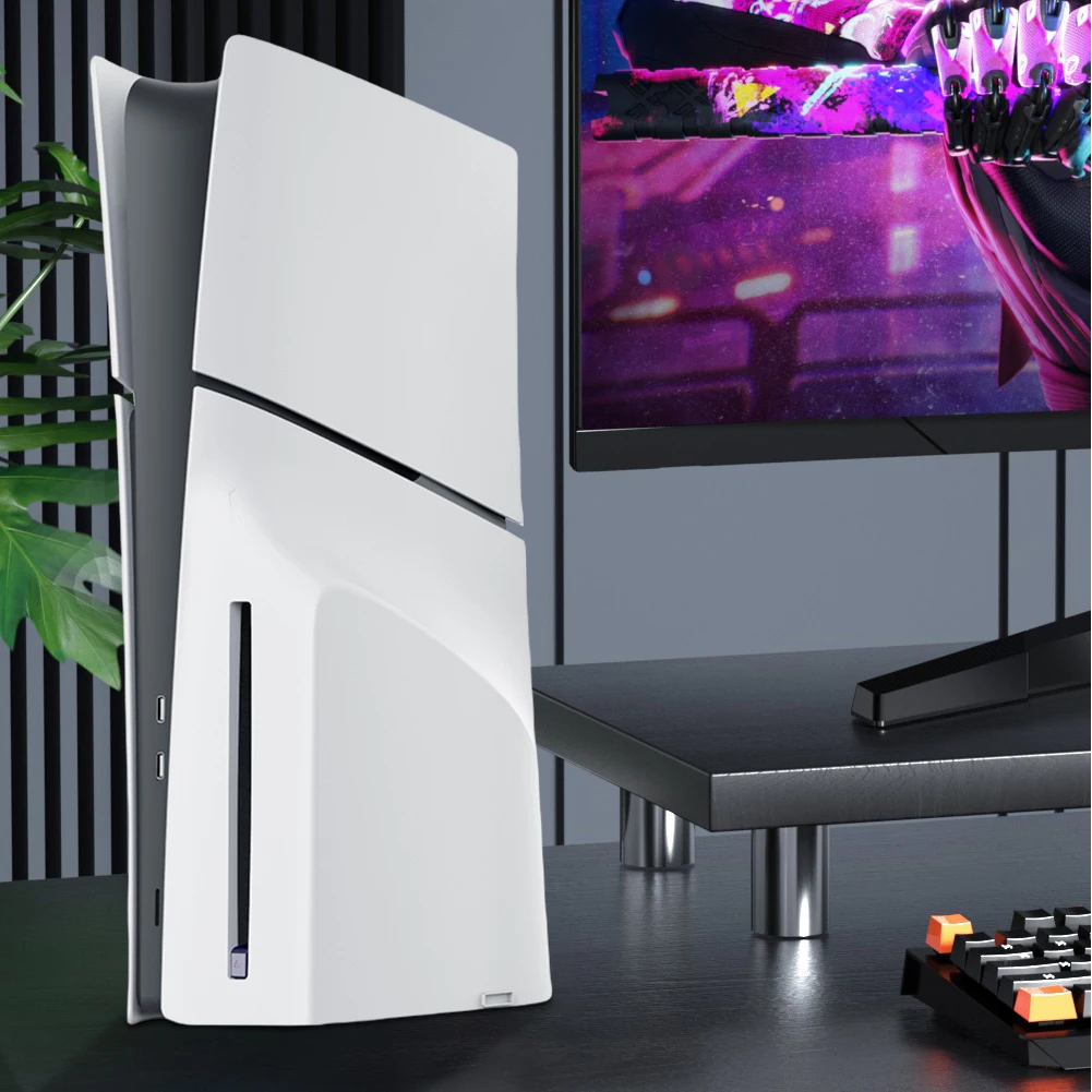 Abs caso duro substituição placa frontal anti-risco placa facial console capa placa lateral escudo para ps5 magro disco edição console