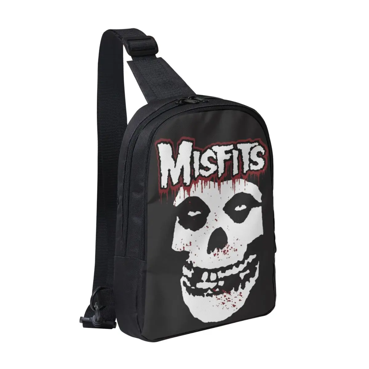 

Misfits Skull Chest Bag Men Sling Crossbody Backpack Chest Bag Travel Hiking Daypack Shoulder Bag