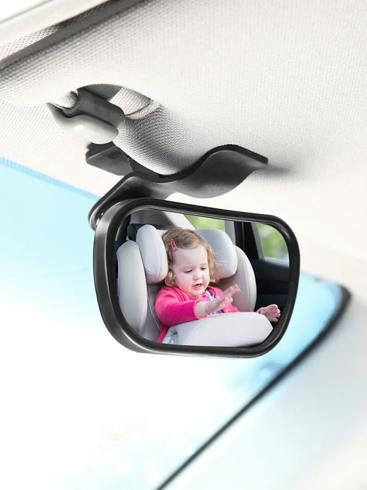 Cermin mobil bayi 360 ° untuk bayi menghadap ke belakang, cermin mobil bayi dapat diatur untuk keamanan tempat duduk belakang, tahan pecah dan mudah dipasang