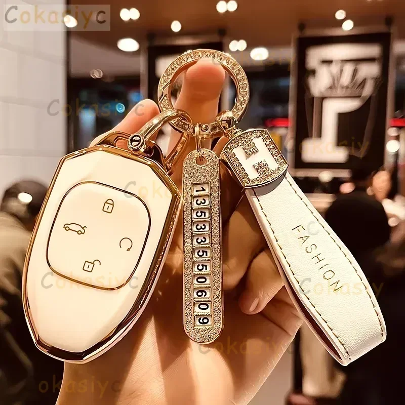 حافظة مفاتيح السيارة عن بعد من البولي يوريثان غطاء حماية شل حقيبة ل Trumpchi GAC 2021 Empow J11 J12 J13 J14 J15 J16 GS8-ملحقات التصميم