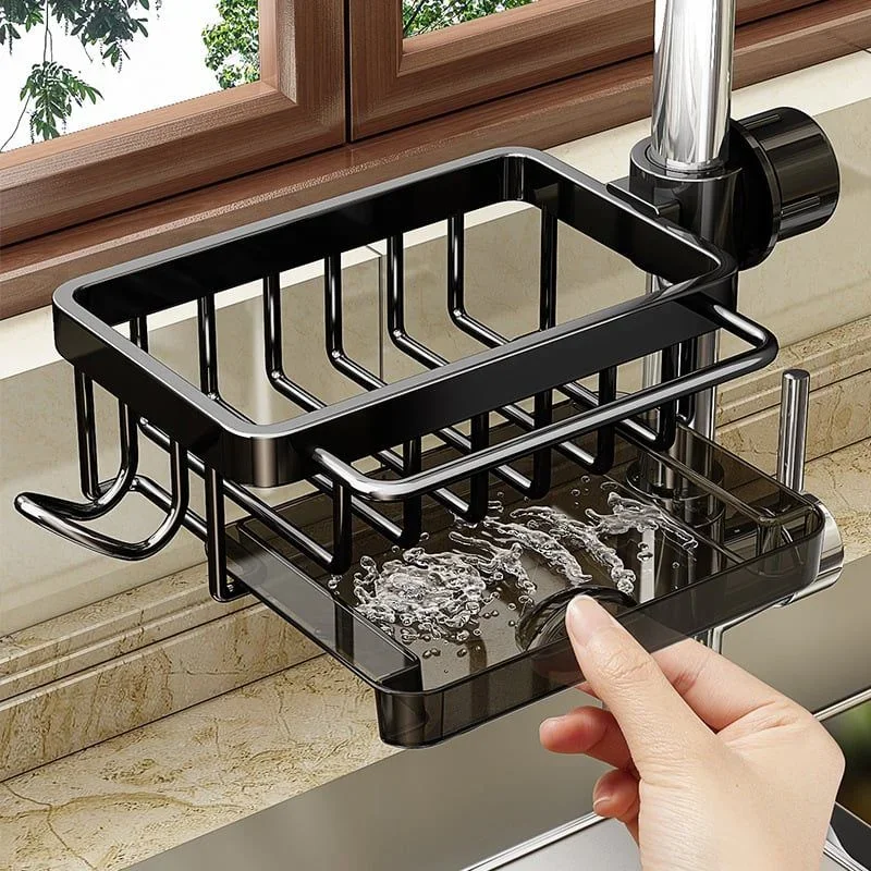 Kitchen Sink Faucet Organizer Kitchen Sink Faucet Sponge Rack With Drain Tray Multifunctional Hanging Basket