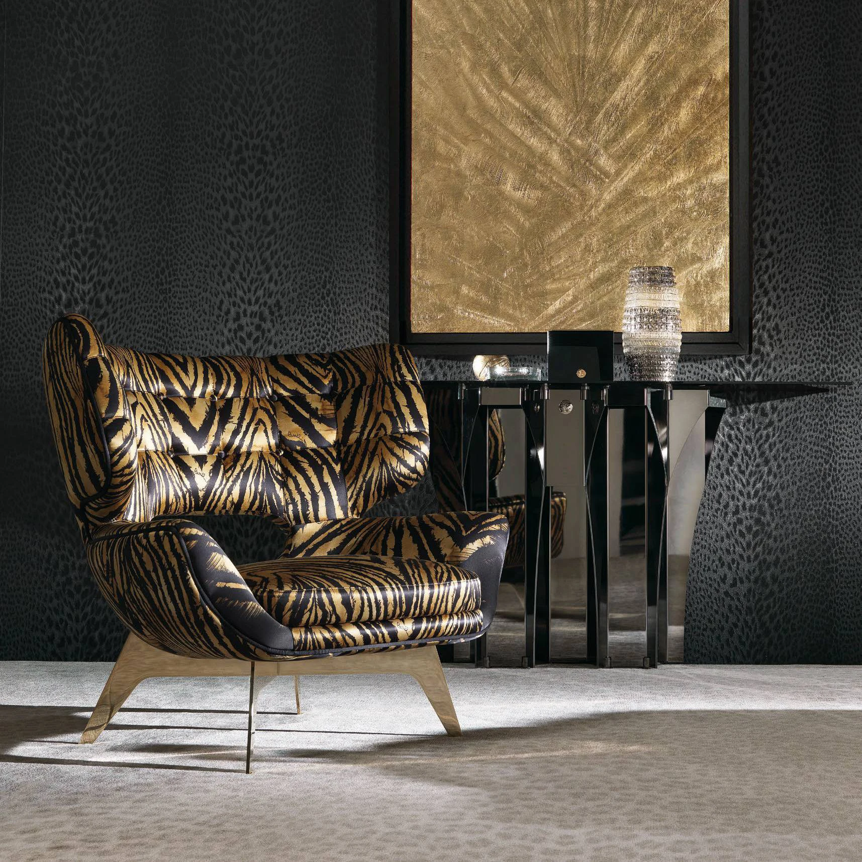 #Exclusive for Modern Living Rooms and Villas: Italian Luxury Leopard - Print Casual Fabric Armchair