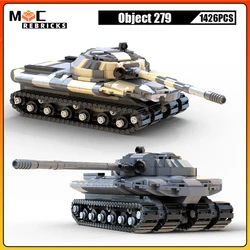 Cold War Experimental Heavy Tank Object 279 Military Main Gun Chariot Technology Building Blocks Toys Xmas Gifts For Kids Adults