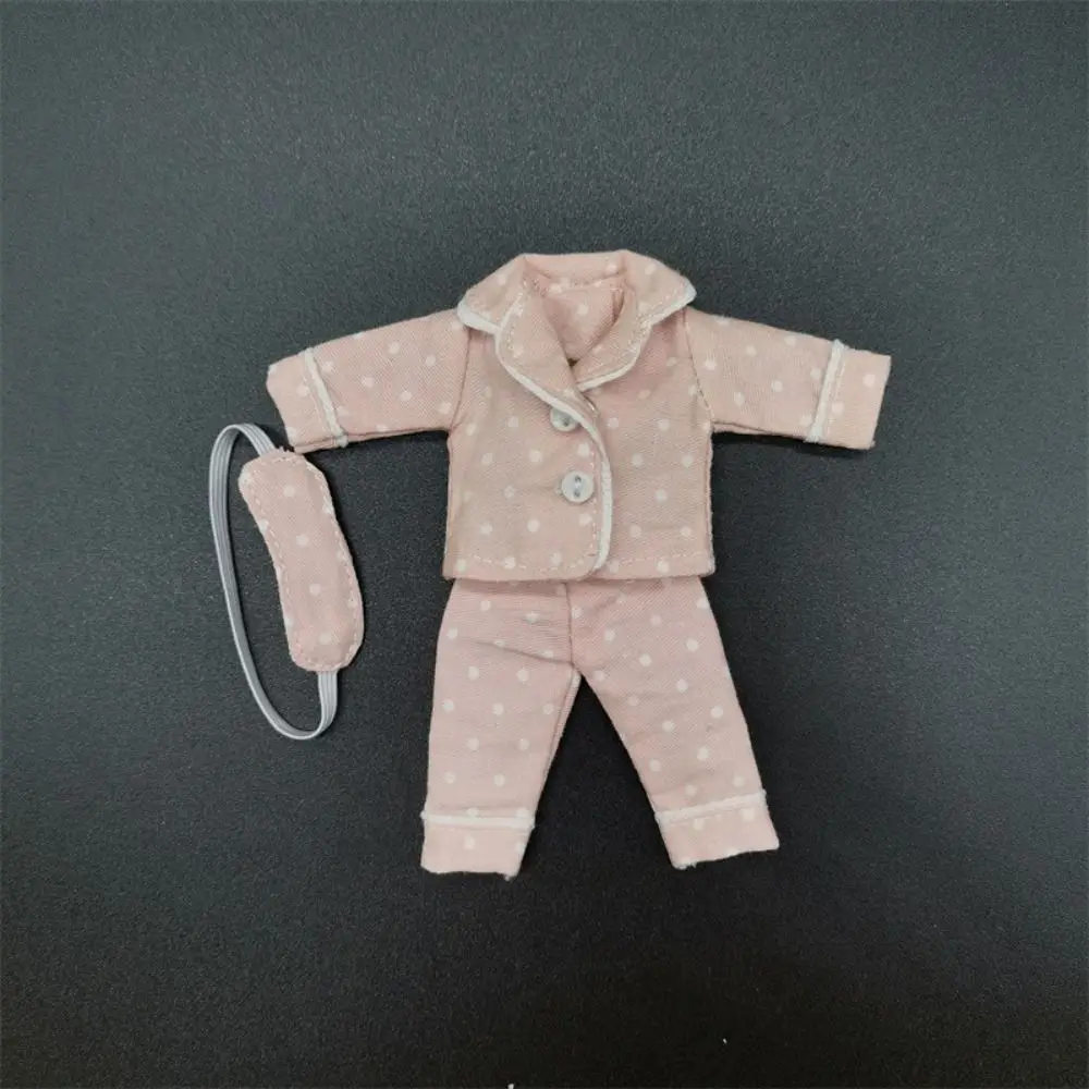 Doll Accessories Shirt Pants Doll Pajamas Dress Up Eye Mask Ob11 Sleep Clothes Changing 6 Colors Obitsu 11 Clothes Girl Gift