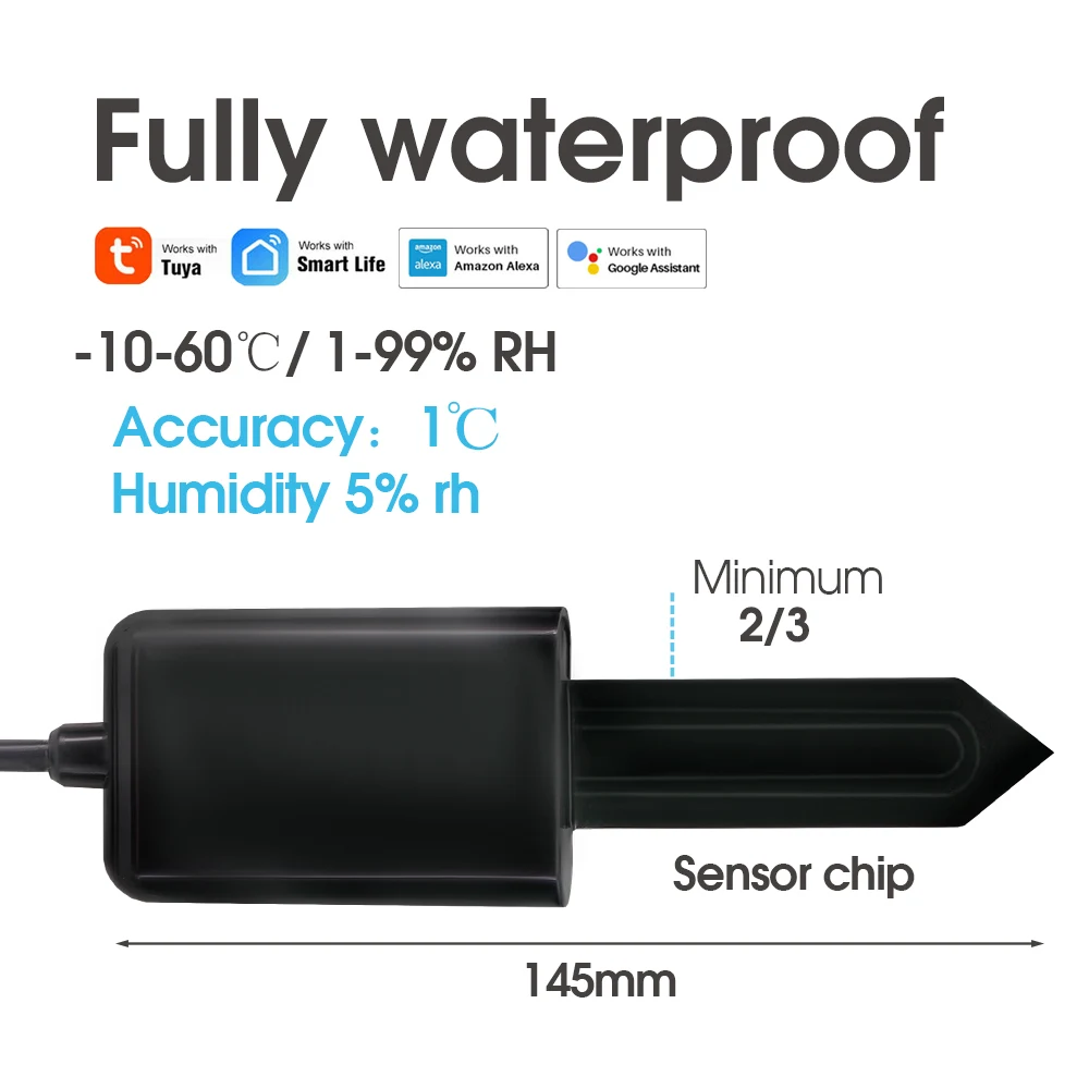 Wifi Bluetoothcompatible Garden Water Timer Wireless Humidity Temperature Monitor 2-IN-1 Smart Irrigation Soil Sensor Waterproof