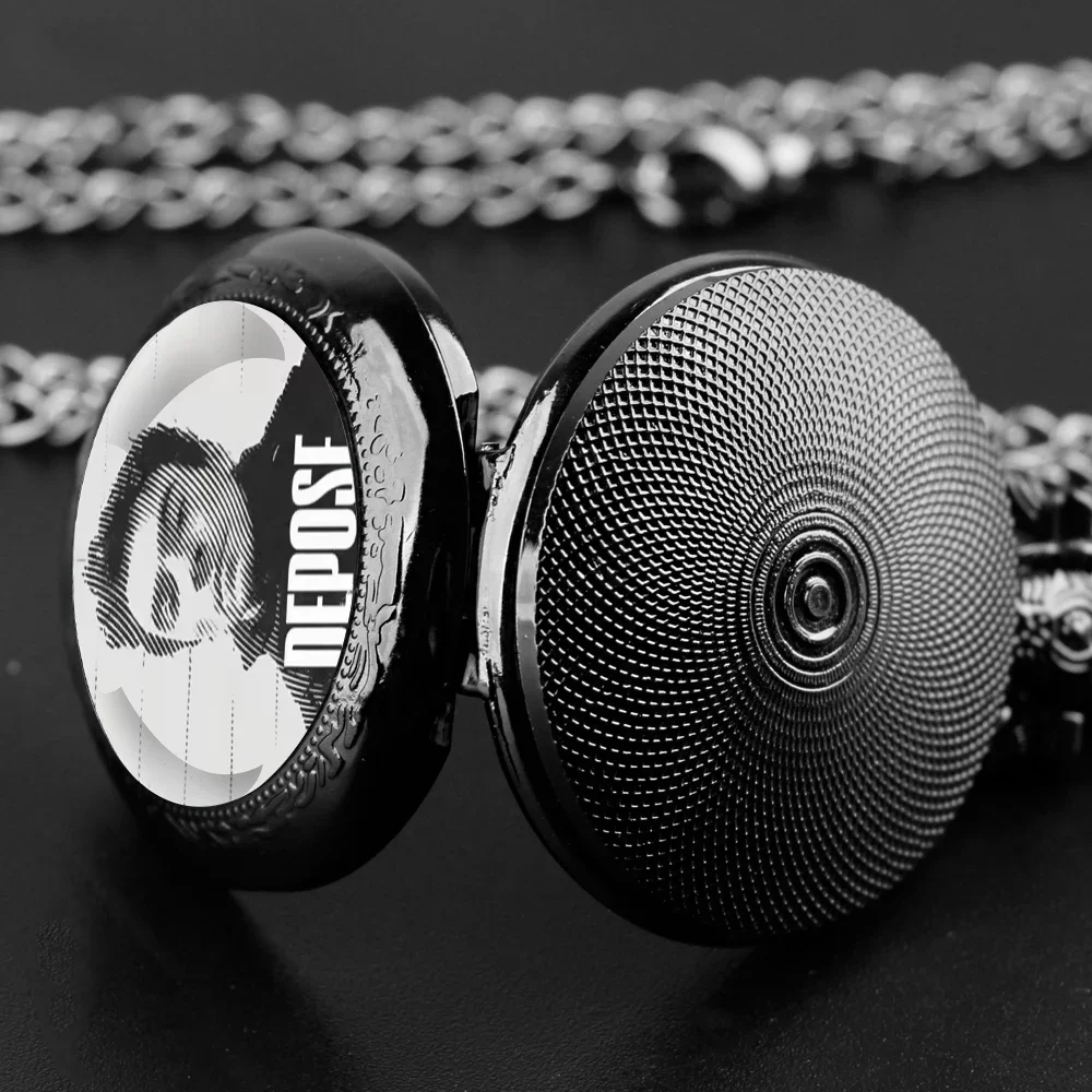 DENY DEPOSE زجاج قبة ساعة جيب المرأة قلادة قلادة ساعة الرجال قلادة كرونوغراف هدية للأصدقاء Relojes دي Bolsillo