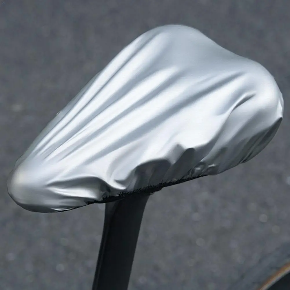 

1PCS Silvery Bicycle Seat Cover Rain Resistant Waterproof Cover UV Protector Mtb Bike Saddle Accessories ﻿