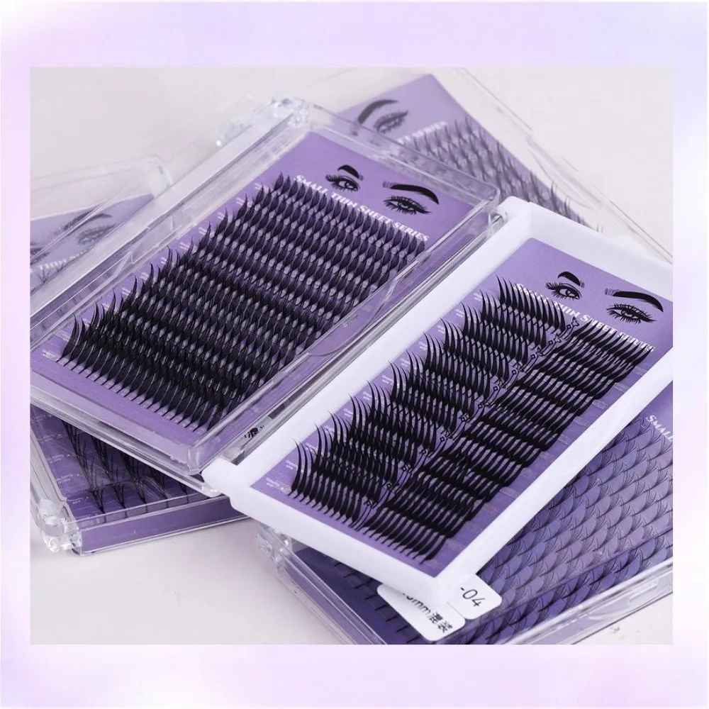 132/240 Clusters Curvature D Grafted False Eyelashes Thickness 0.04 Makeup Grafting Fake Eyelashes Mixed Length Comic/Natural view 2