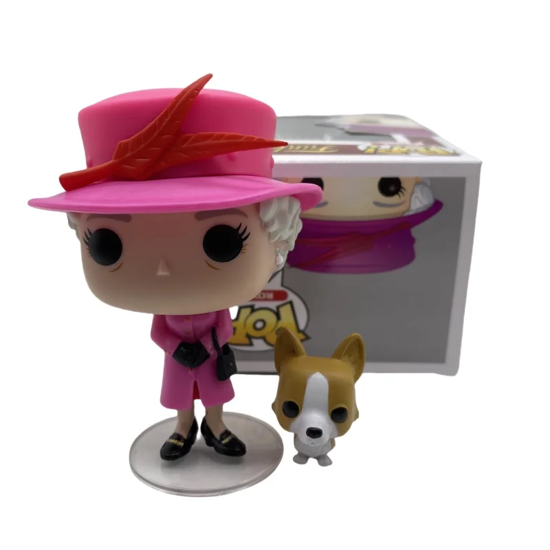 Reina Isabel II Con Corgi # 01 figura de acción de vinilo juguetes de modelos coleccionables Funkostyle para niños regalo de Navidad