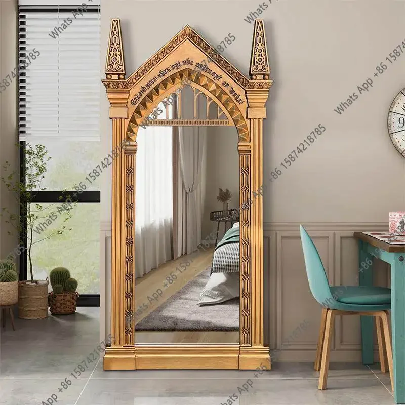 40X American Full-length Mirror Wall-mounted Handmade Custom Creative Art Floor Mirror Full-length Mirror Designer Model