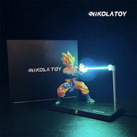 In Stock NikolaToy Dragon Ball Kakarotto Son Goku Kamehameha Wave Magnetic Light Lamp Model Ornament Anime Peripheral Toys Gifts