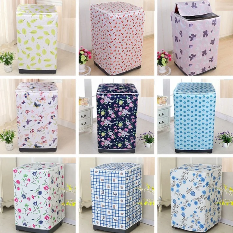 Cartoon Waterproof Washing Machine Dryer Cover Sunscreen Passport Cover Coated Silver Protection Case Zippered Roller Dustproof